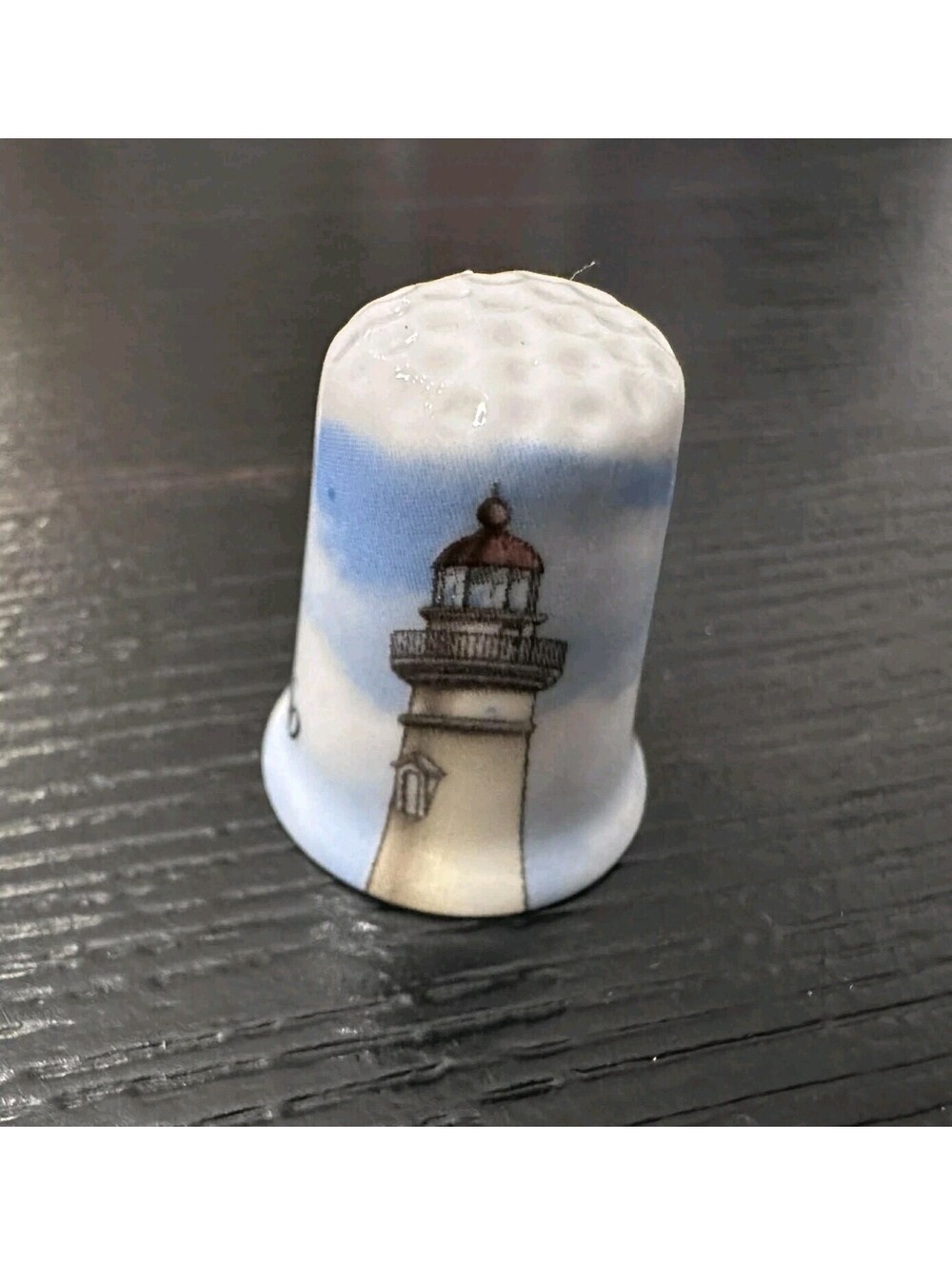 Vtg Treidler Keepsakes Put-in-Bay Ohio Lighthouse Fine Bone China Thimble EUC